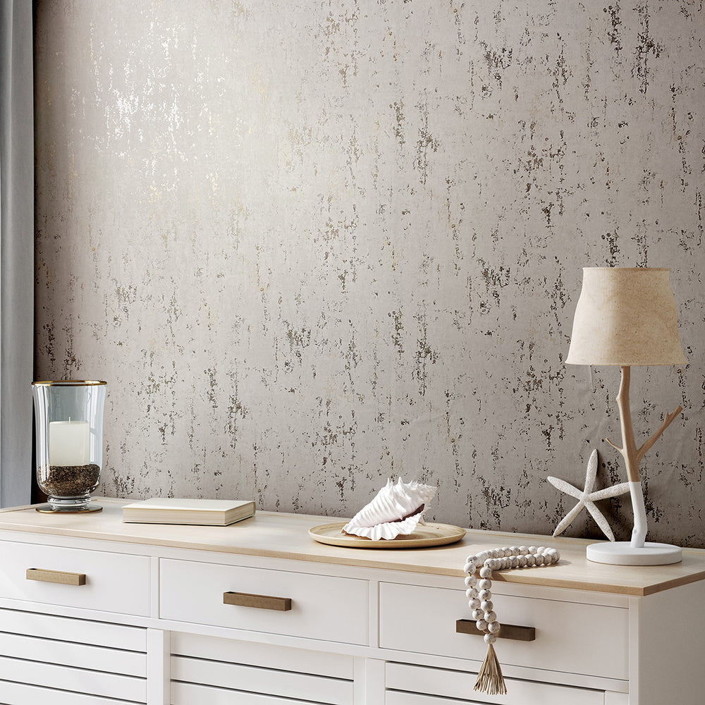 Луксозен Тапет Винтидж мазилка Бежово City Romance