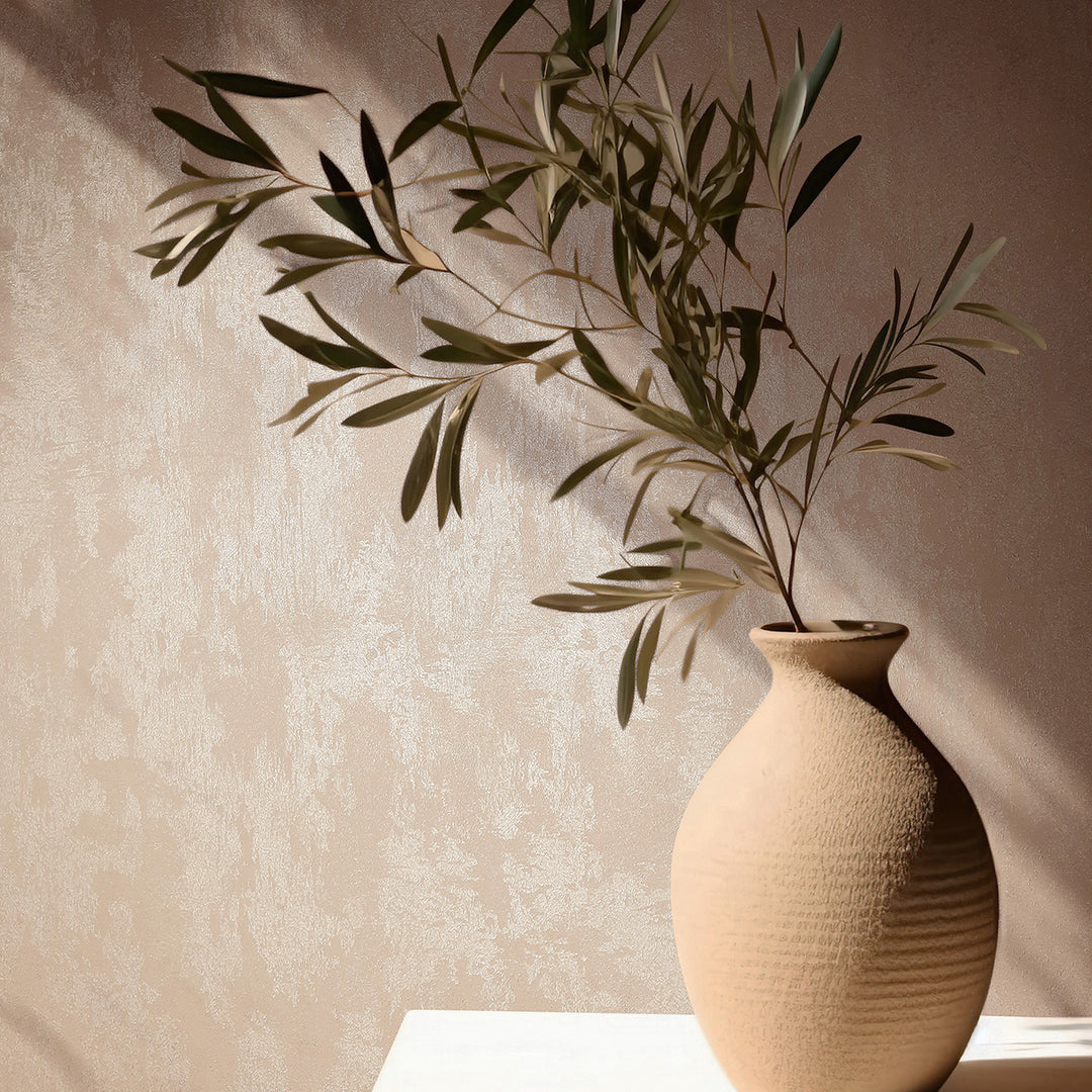 Луксозен копринен ефект Тапет Мазилка Бежово розово City Romance