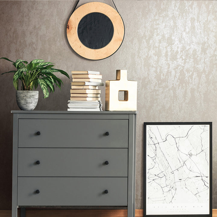 Луксозен копринен ефект Тапет Мазилка Бежово златно City Romance