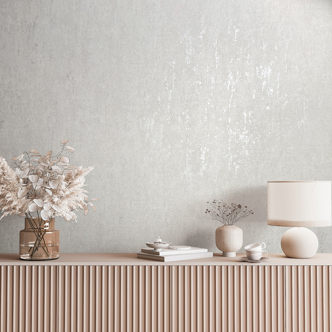 Луксозен Тапет Винтидж мазилка Светло сиво City Romance