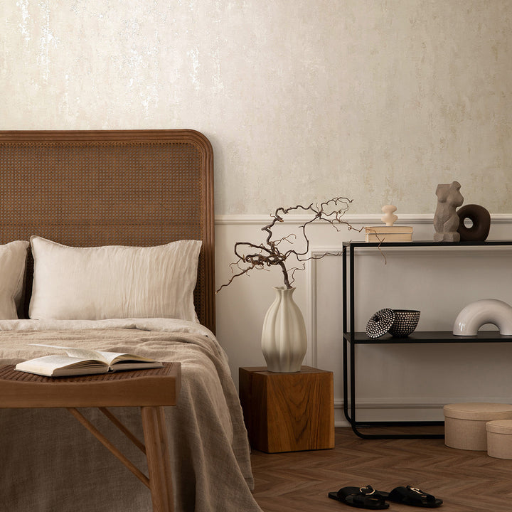 Луксозен Тапет Винтидж мазилка Кремаво City Romance