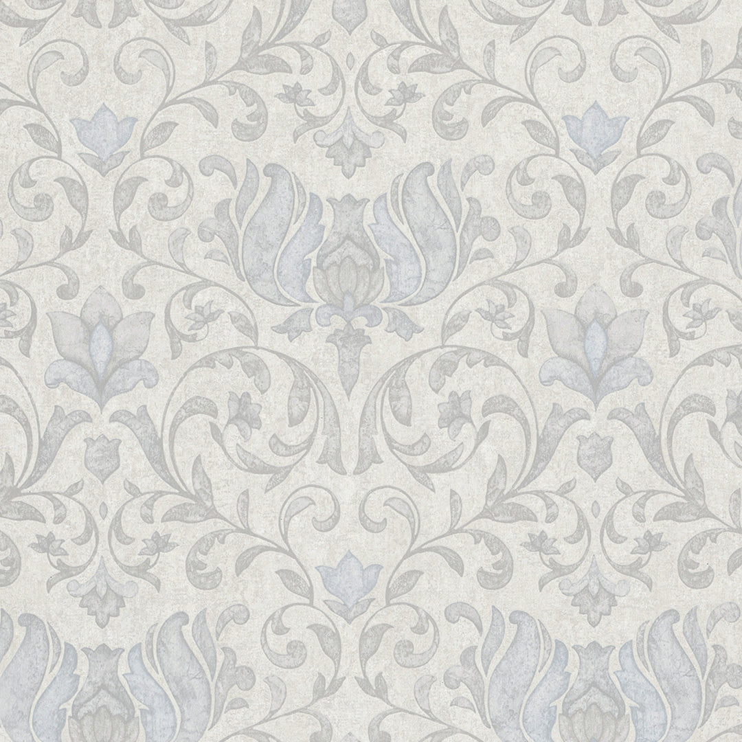 Луксозен Тапет Сивосини Орнаменти Кремаво City Romance