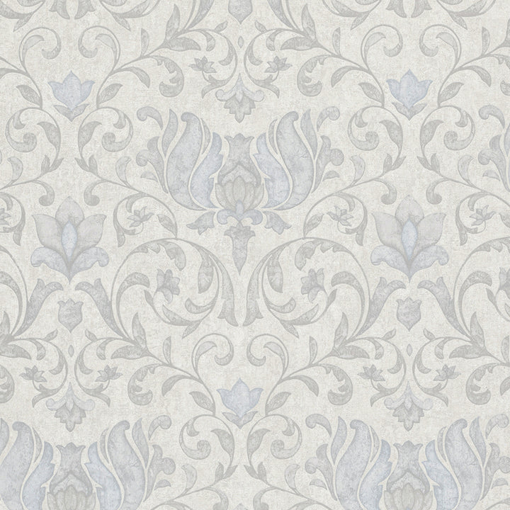 Луксозен Тапет Сивосини Орнаменти Кремаво City Romance