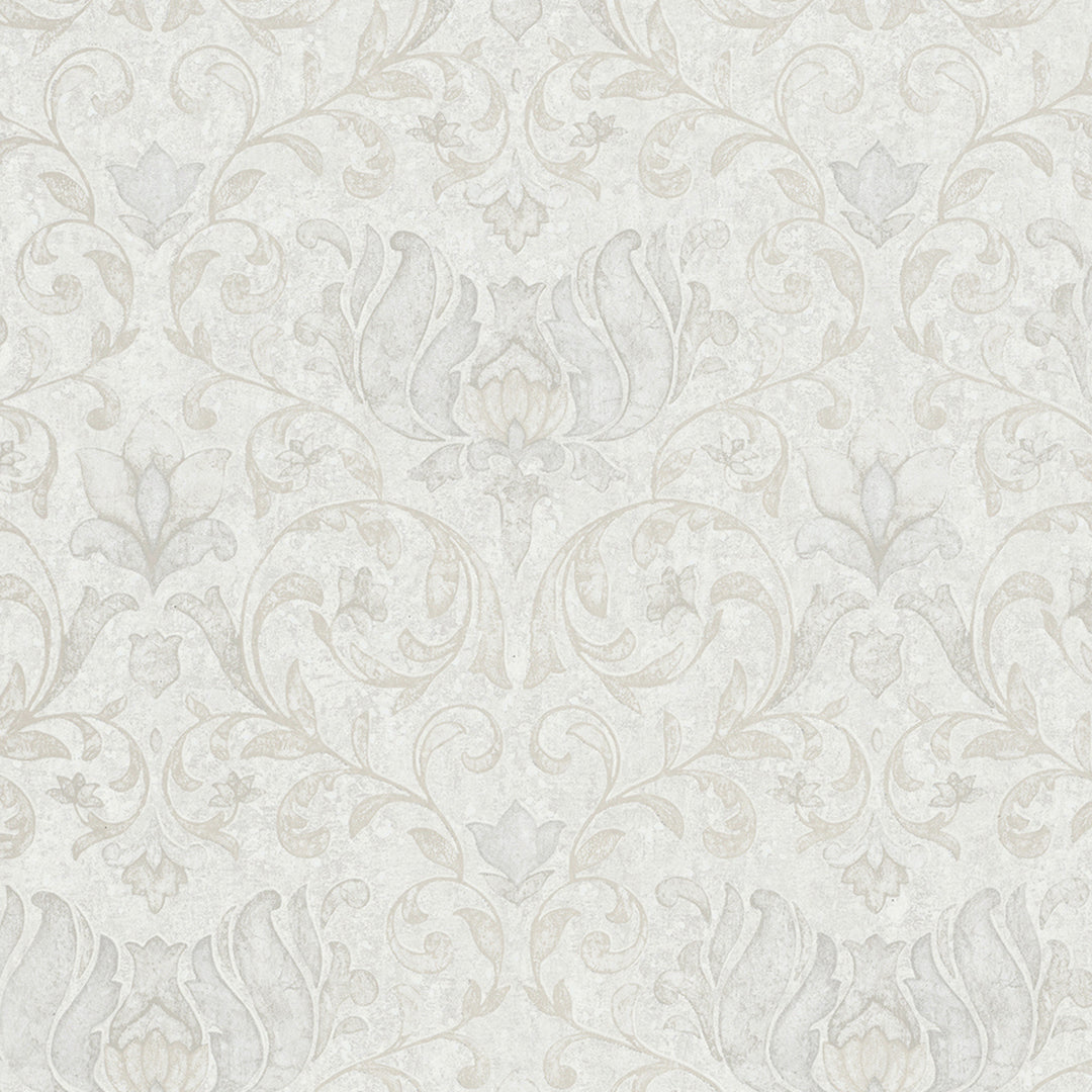 Луксозен Тапет Бежови Орнаменти Сиво бяло City Romance