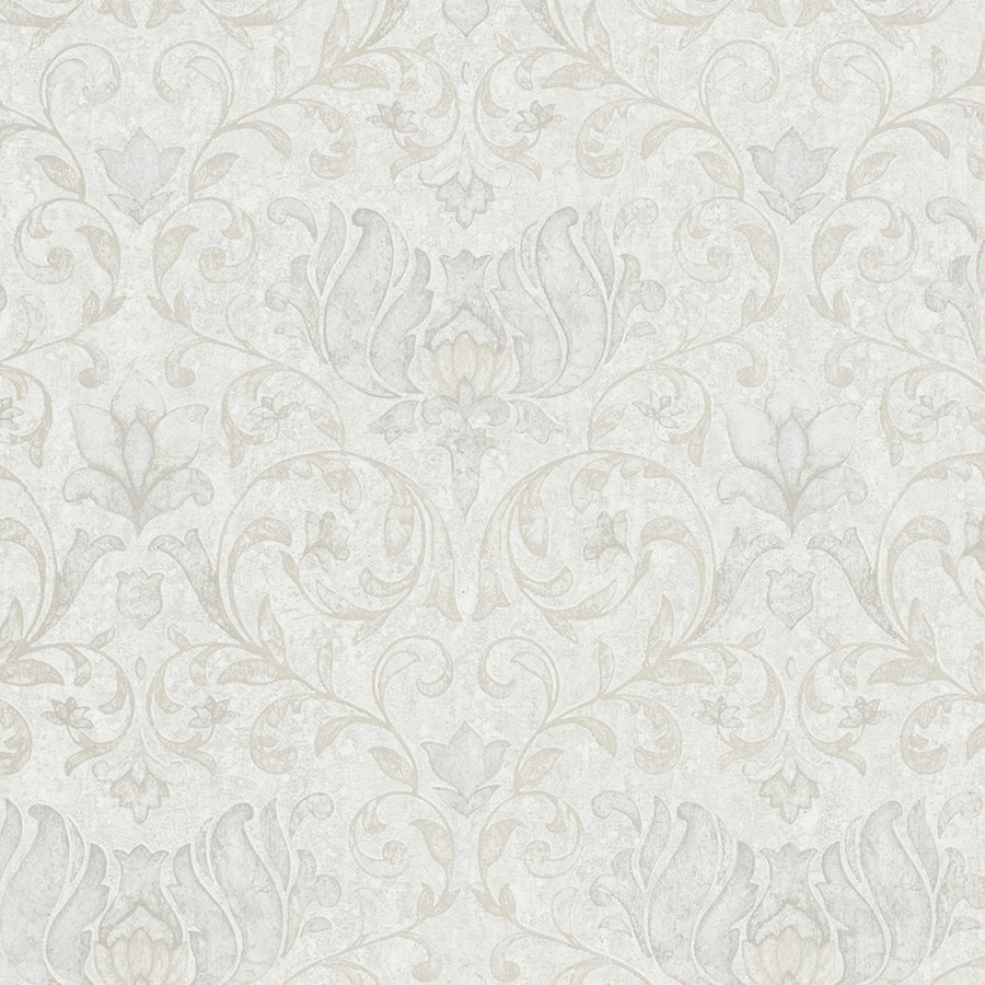 Луксозен Тапет Бежови Орнаменти Сиво бяло City Romance