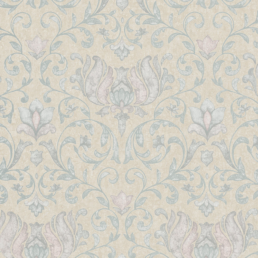 Луксозен Тапет Сивосини Орнаменти Бежово City Romance