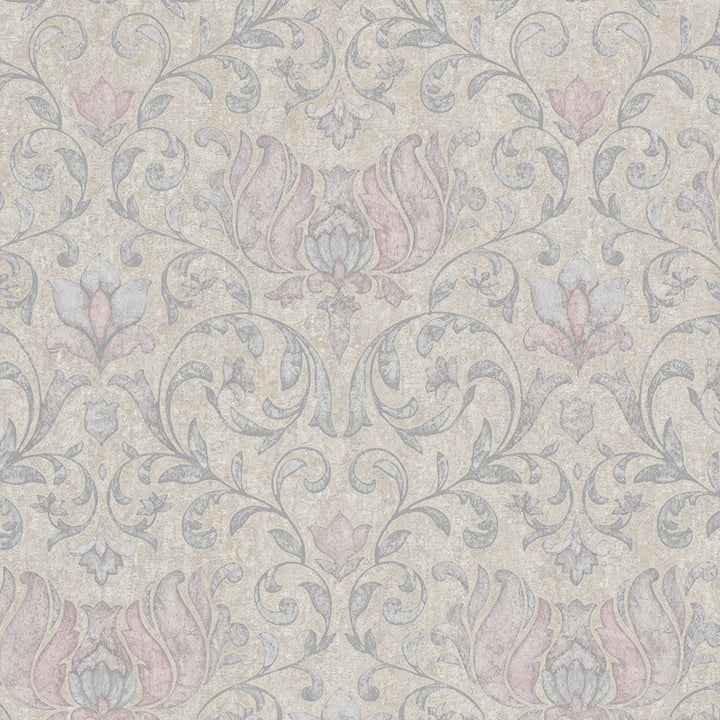 Луксозен Тапет Розови Орнаменти Сиво бежово City Romance