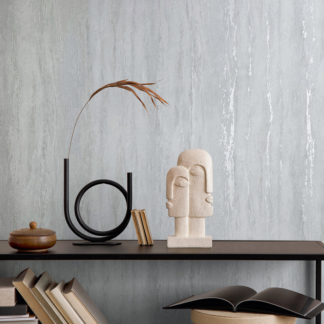 Луксозен Тапет Вертикална мазилка Бяло City Romance