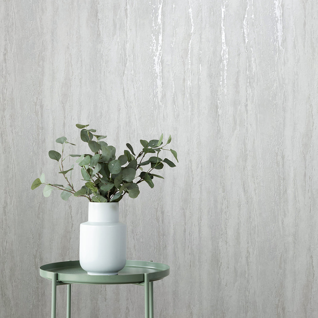 Луксозен Тапет Вертикална мазилка Бяло City Romance