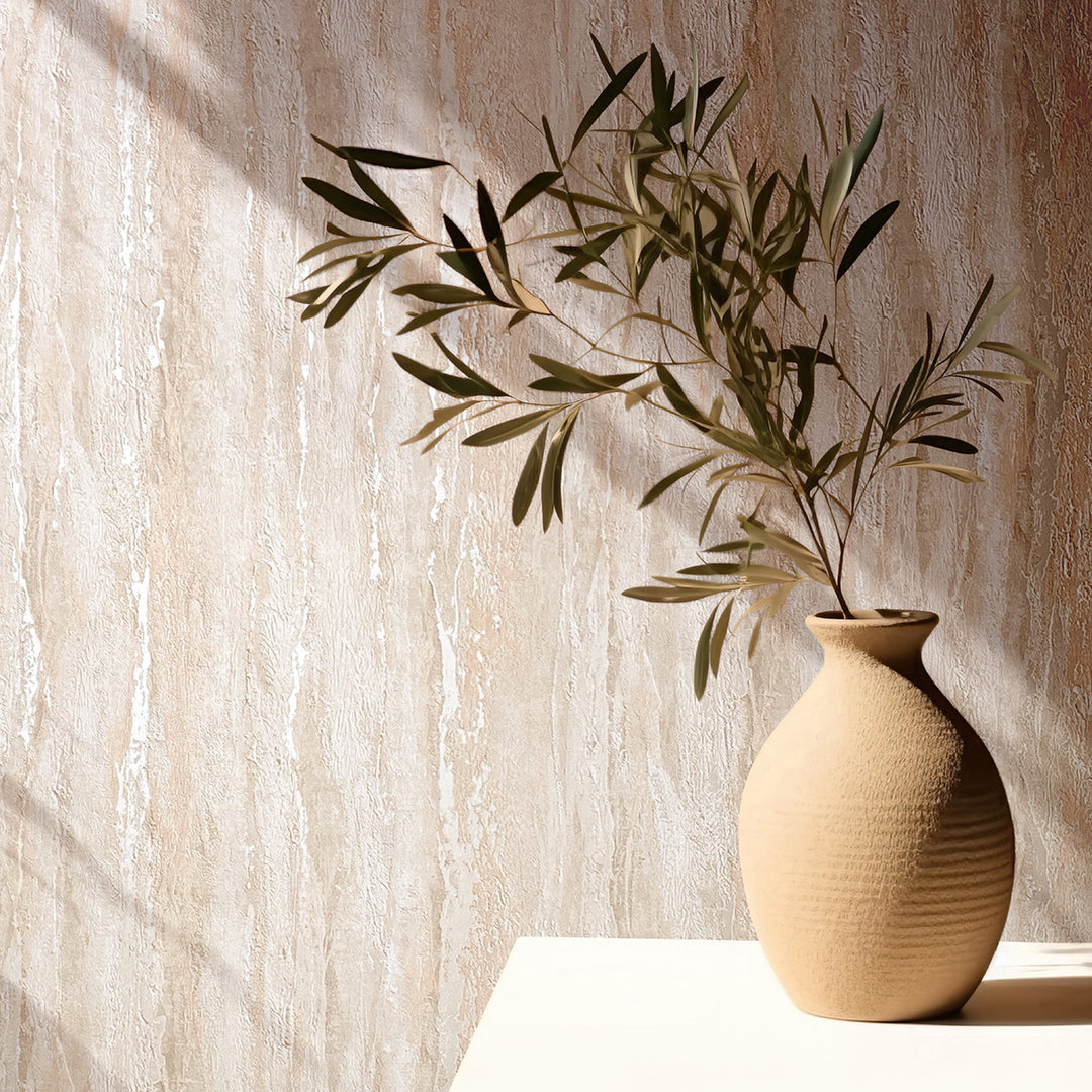 Луксозен Тапет Вертикална мазилка Бежово City Romance