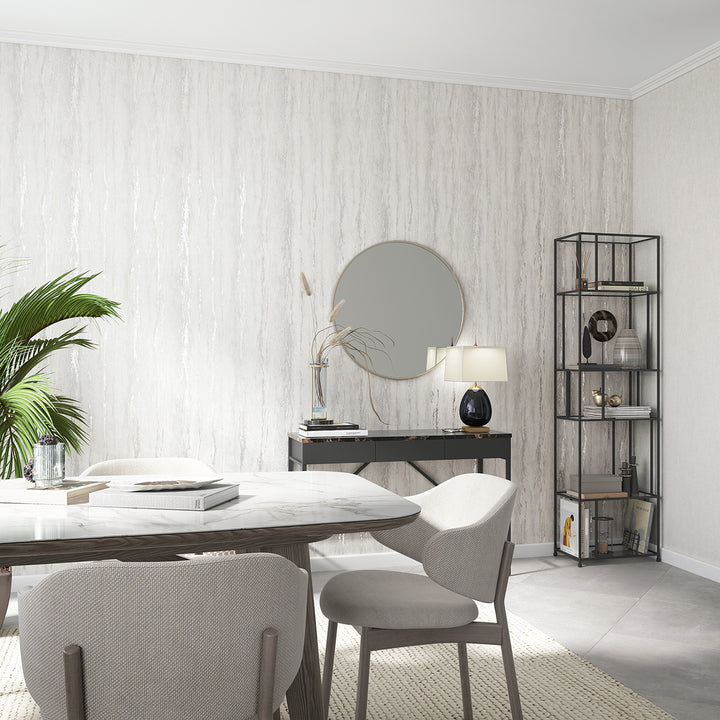 Луксозен Тапет Вертикална мазилка Бежово сребърно City Romance