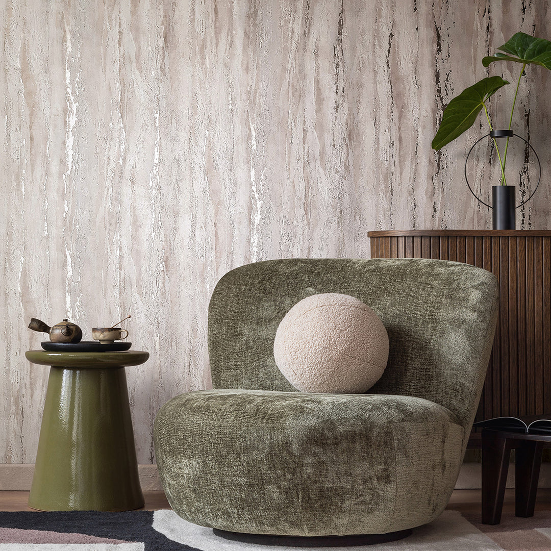 Луксозен Тапет Вертикална мазилка Сиво бежово City Romance