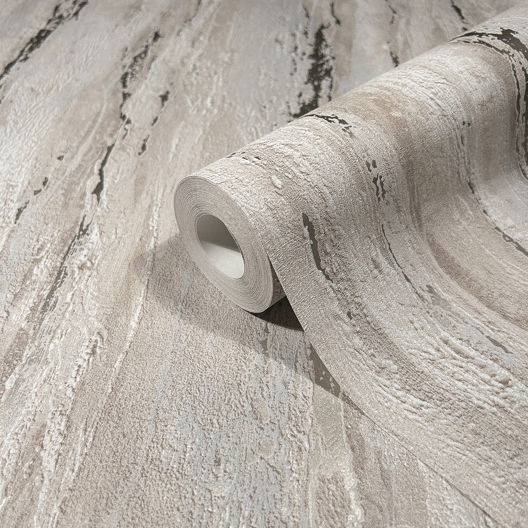 Луксозен Тапет Вертикална мазилка Сиво бежово City Romance