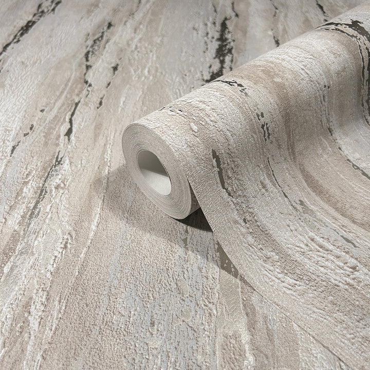 Луксозен Тапет Вертикална мазилка Сиво бежово City Romance