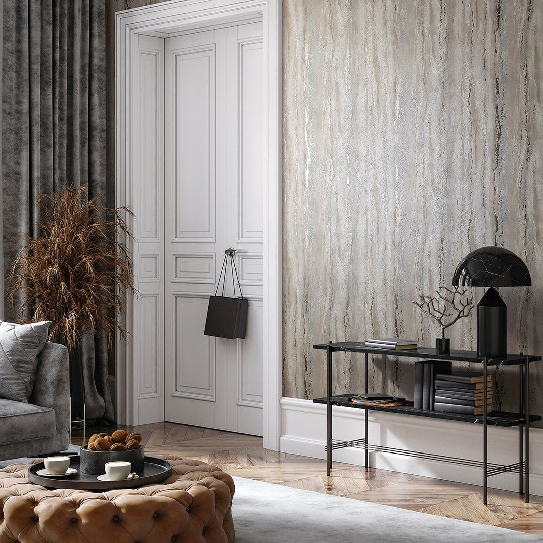 Луксозен Тапет Вертикална мазилка Сиво City Romance