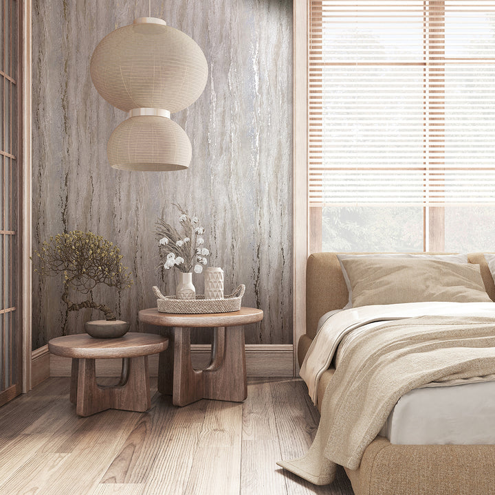 Луксозен Тапет Вертикална мазилка Сиво City Romance