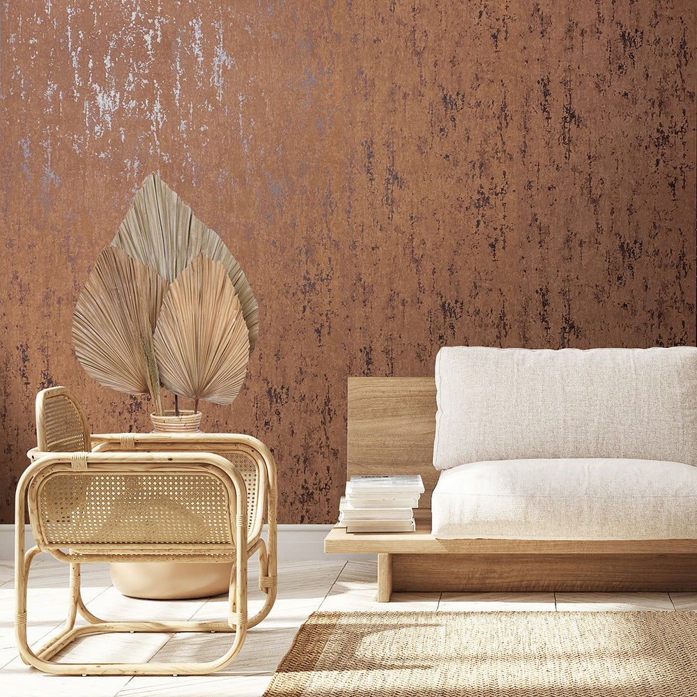 Луксозен Тапет Винтидж мазилка Кафяво City Romance