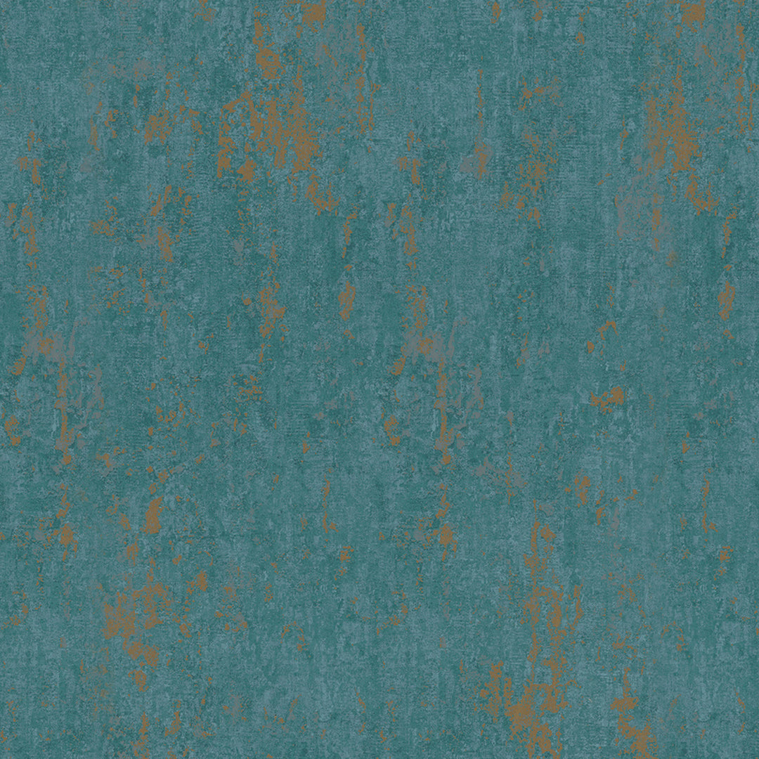 Луксозен Тапет Винтидж мазилка Тюркоазено-златно City Romance