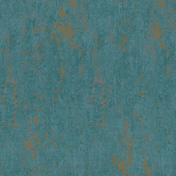 Луксозен Тапет Винтидж мазилка Тюркоазено-златно City Romance