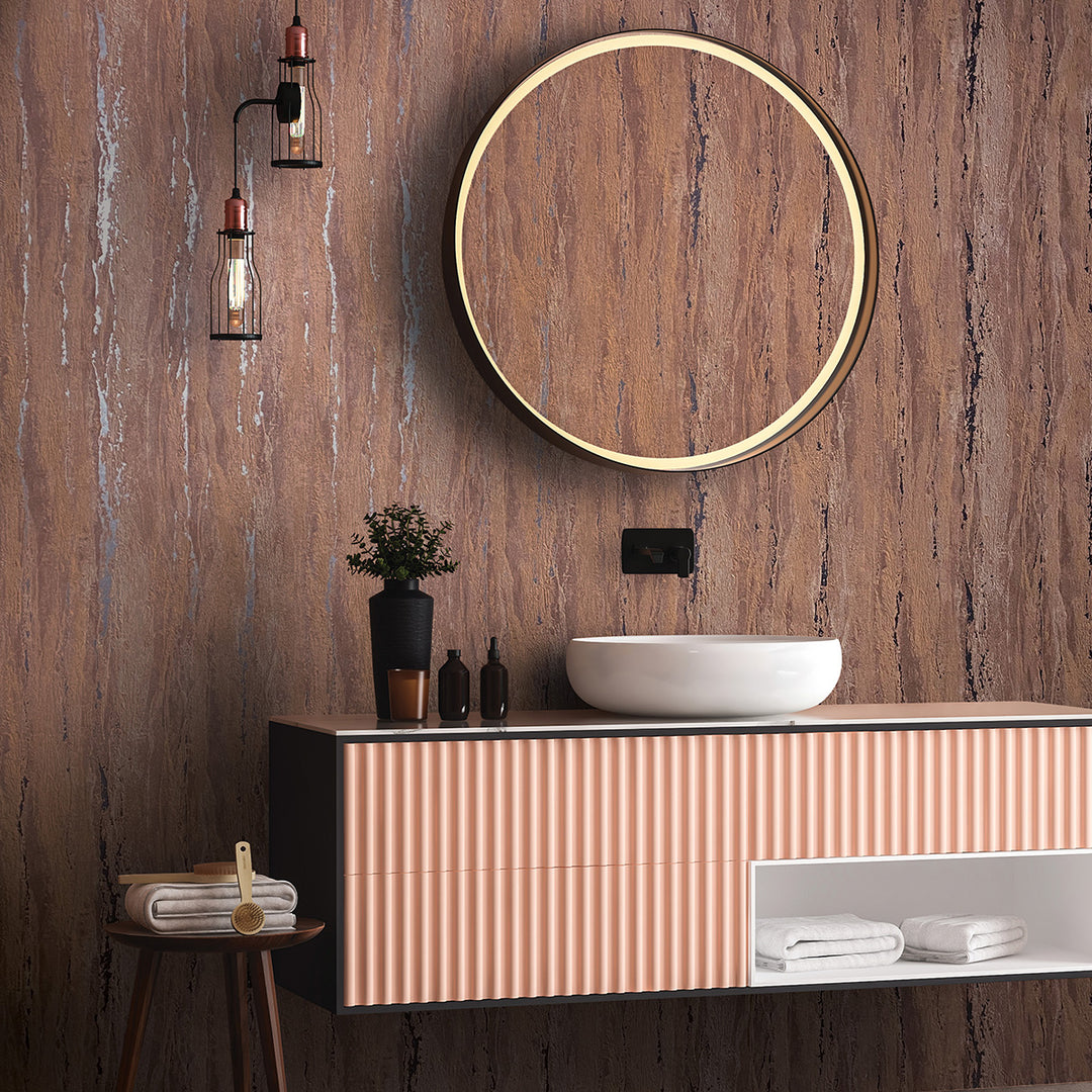 Луксозен Тапет Вертикална мазилка Кафяво City Romance