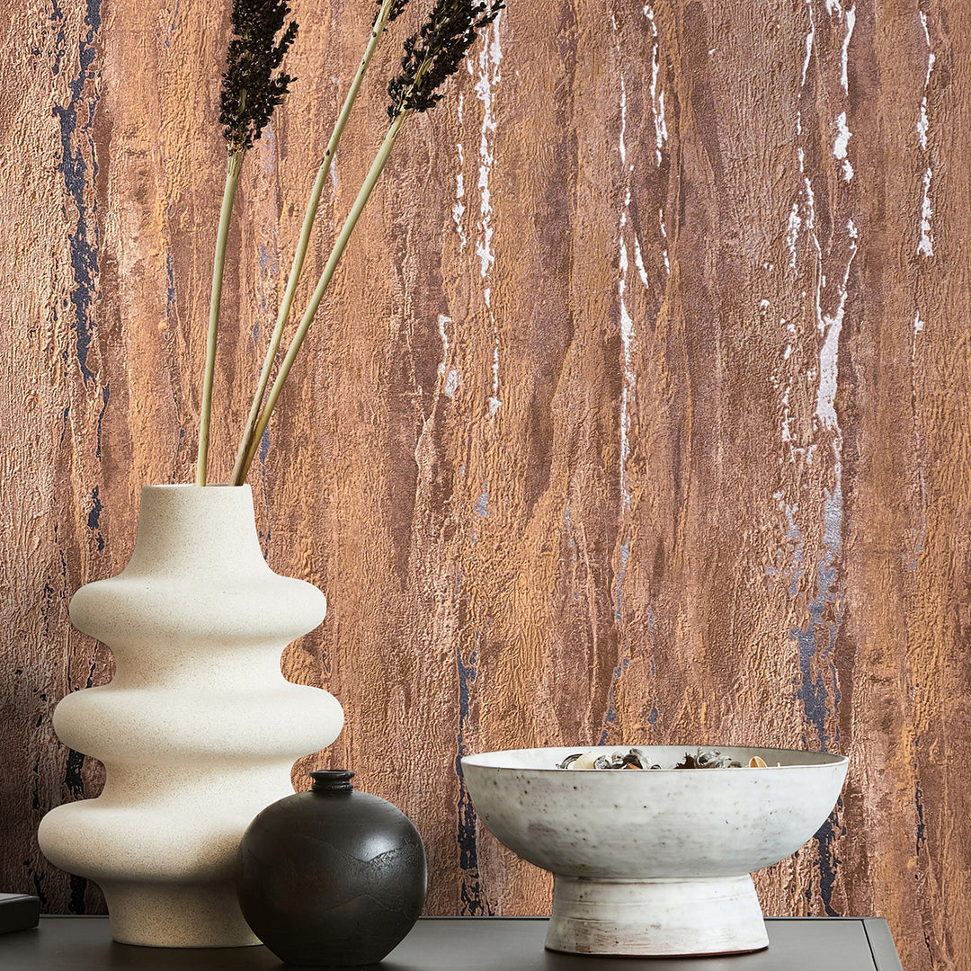 Луксозен Тапет Вертикална мазилка Кафяво City Romance