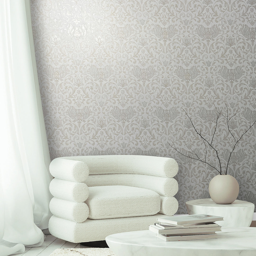 Луксозен Тапет Бежови Орнаменти Бяло City Romance