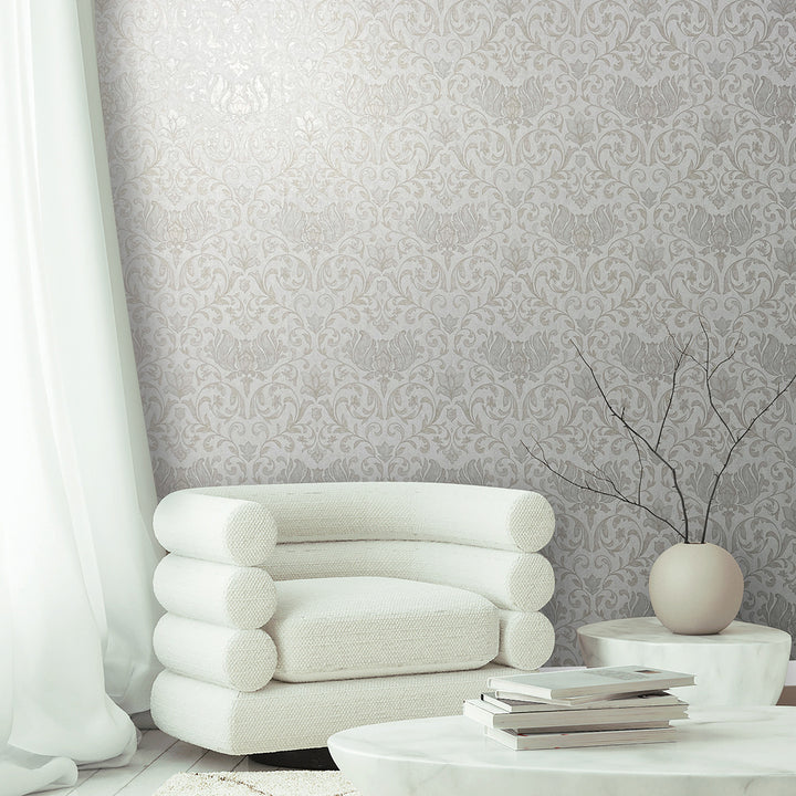 Луксозен Тапет Бежови Орнаменти Бяло City Romance