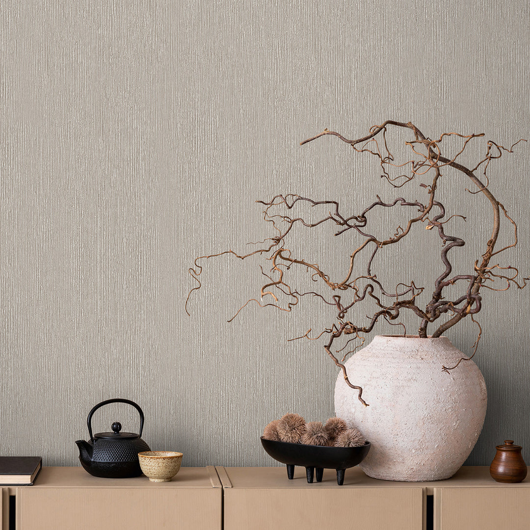 Винилов високоустойчив Тапет Едноцветен Таупе Timber