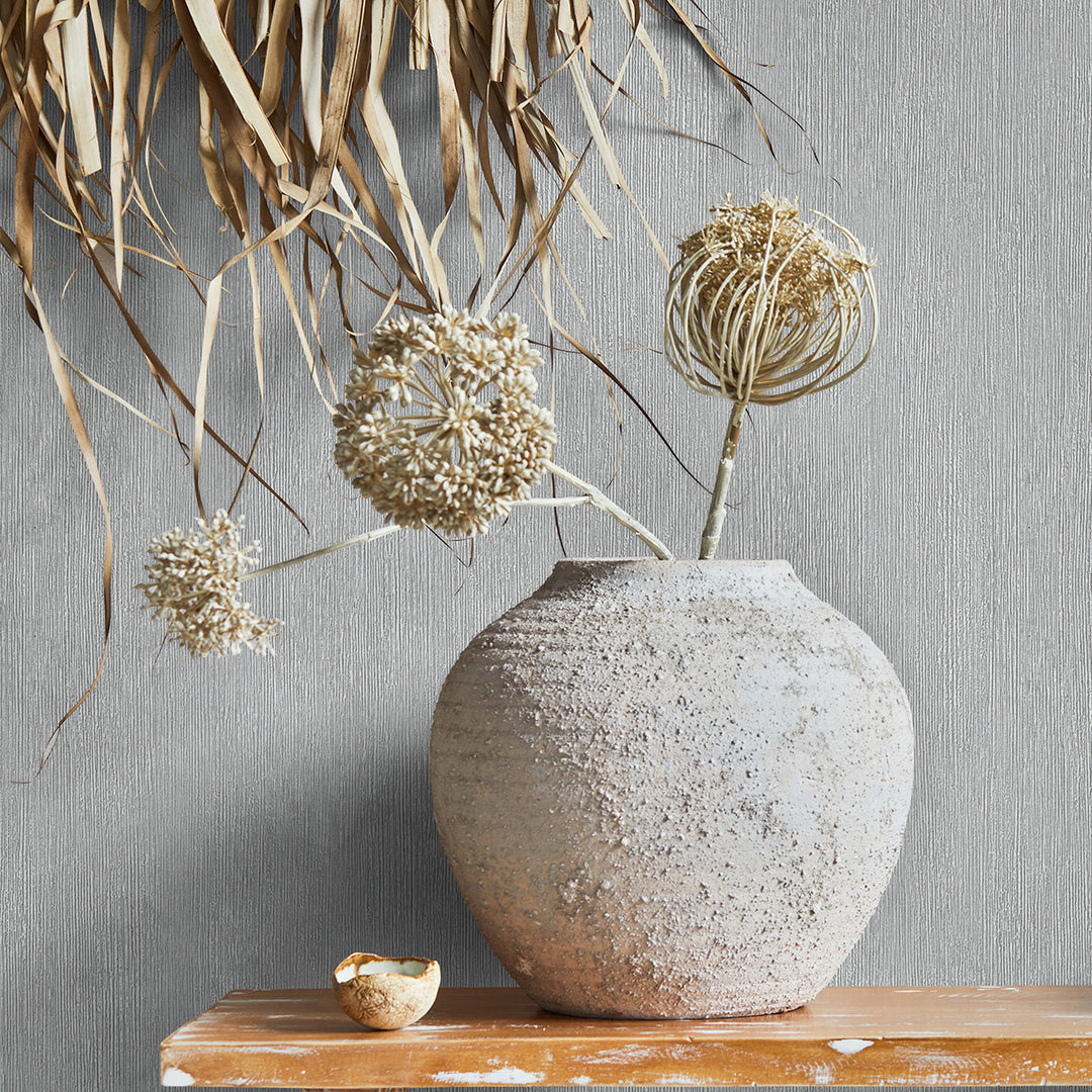 Винилов високоустойчив Тапет Едноцветен Сиво бежово Timber