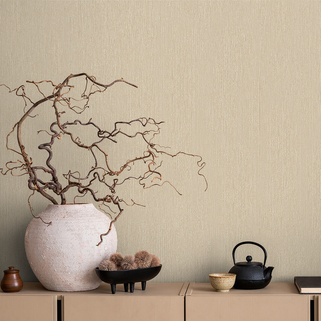 Винилов високоустойчив Тапет Едноцветен Бежово Timber