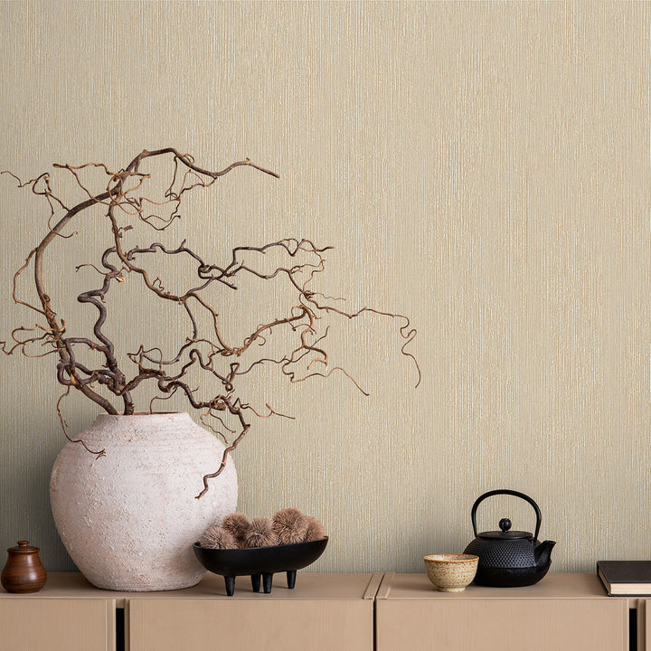 Винилов високоустойчив Тапет Едноцветен Бежово Timber