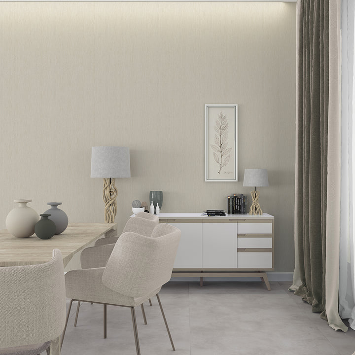 Винилов високоустойчив Тапет Едноцветен Кремаво бежово Timber