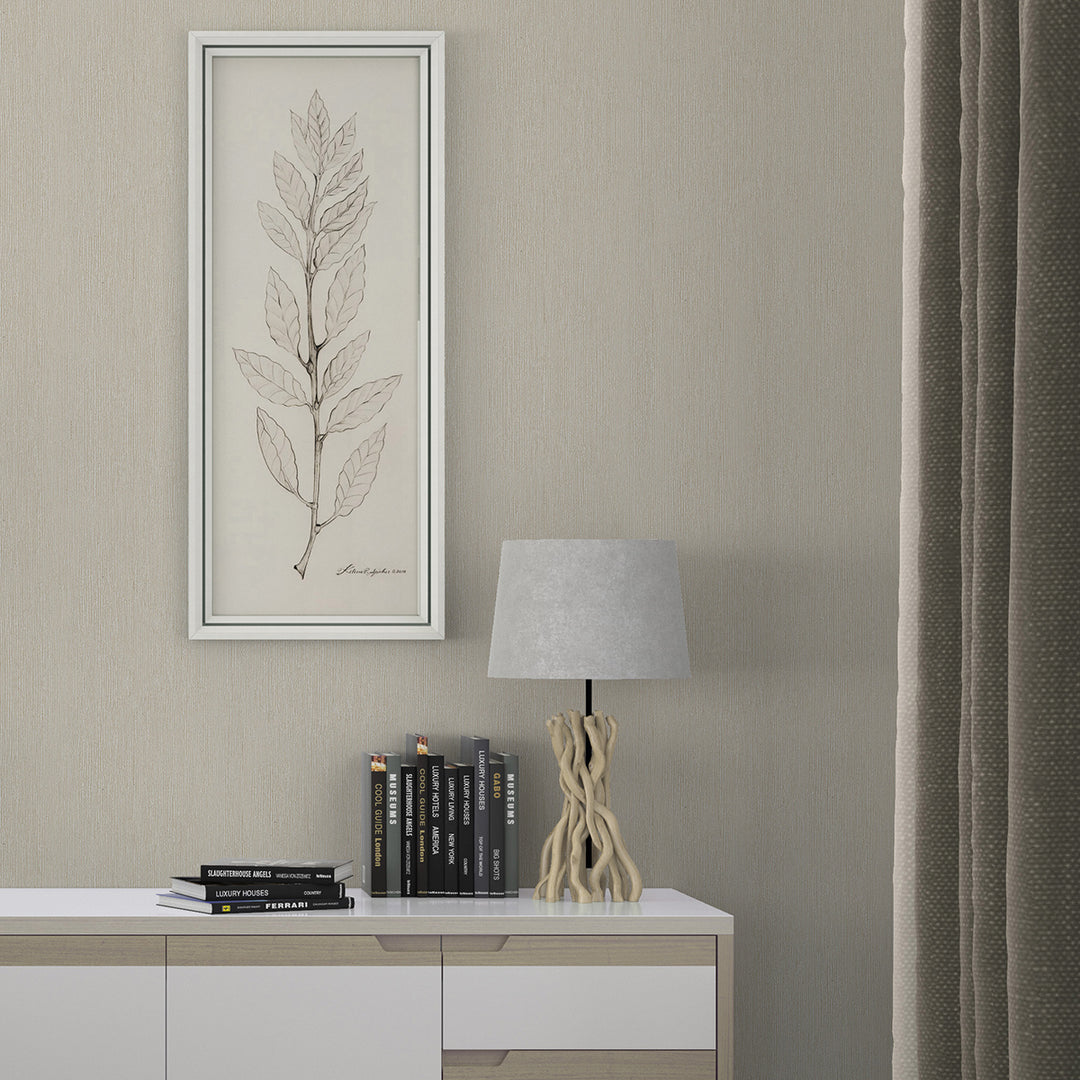 Винилов високоустойчив Тапет Едноцветен Кремаво бежово Timber