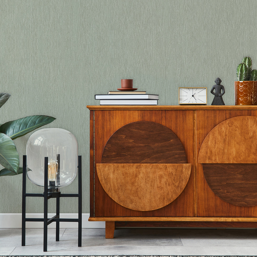 Винилов високоустойчив Тапет Едноцветен Зелено Timber