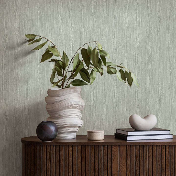 Винилов високоустойчив Тапет Едноцветен Зелено Timber