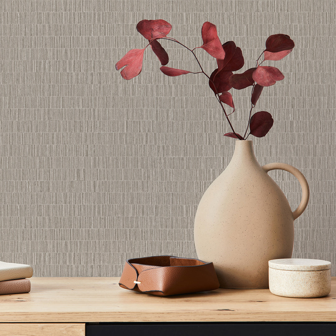 Винилов високоустойчив Тапет Рогозка Таупе Timber