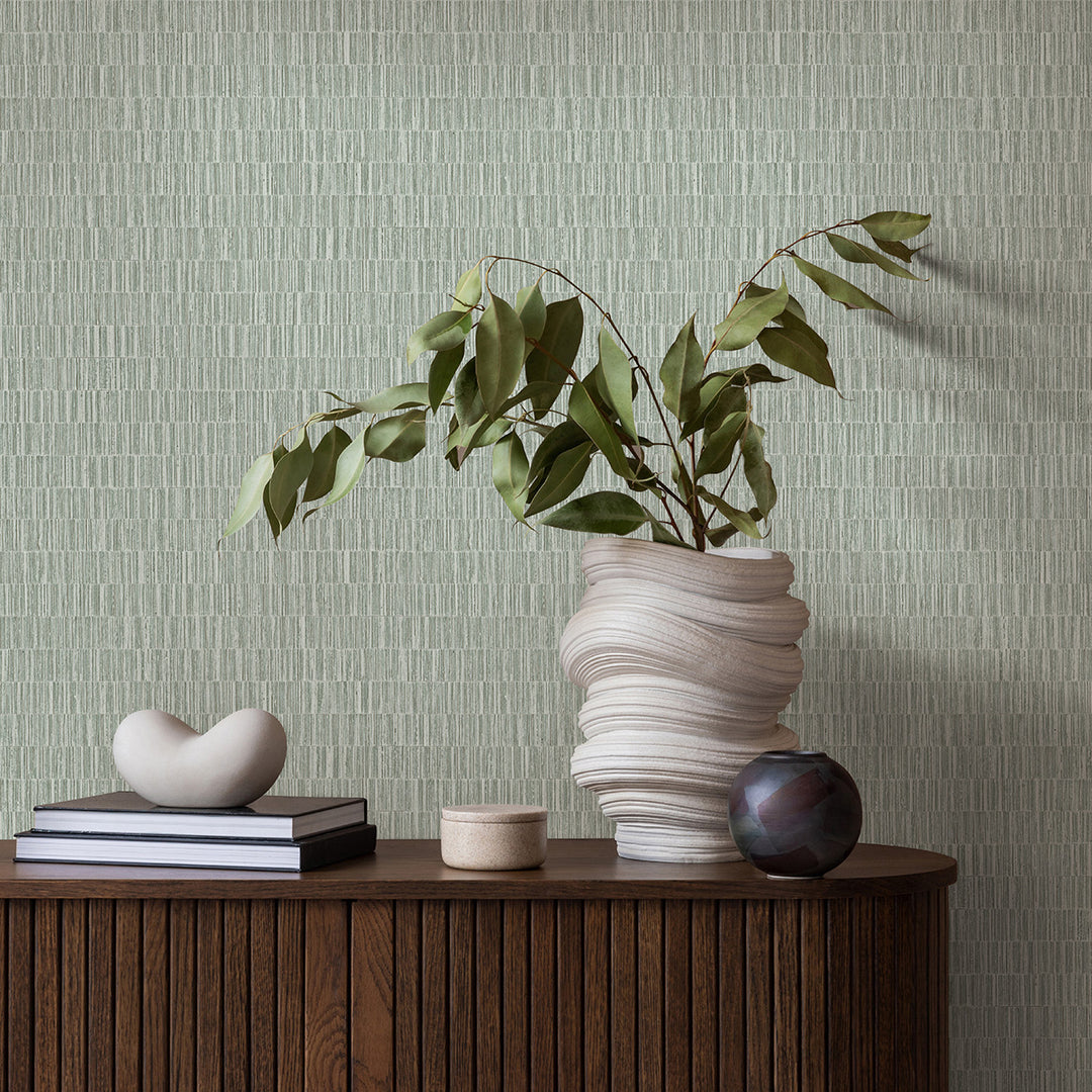 Винилов високоустойчив Тапет Рогозка Зелено Timber