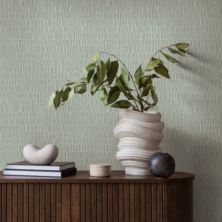 Винилов високоустойчив Тапет Рогозка Зелено Timber