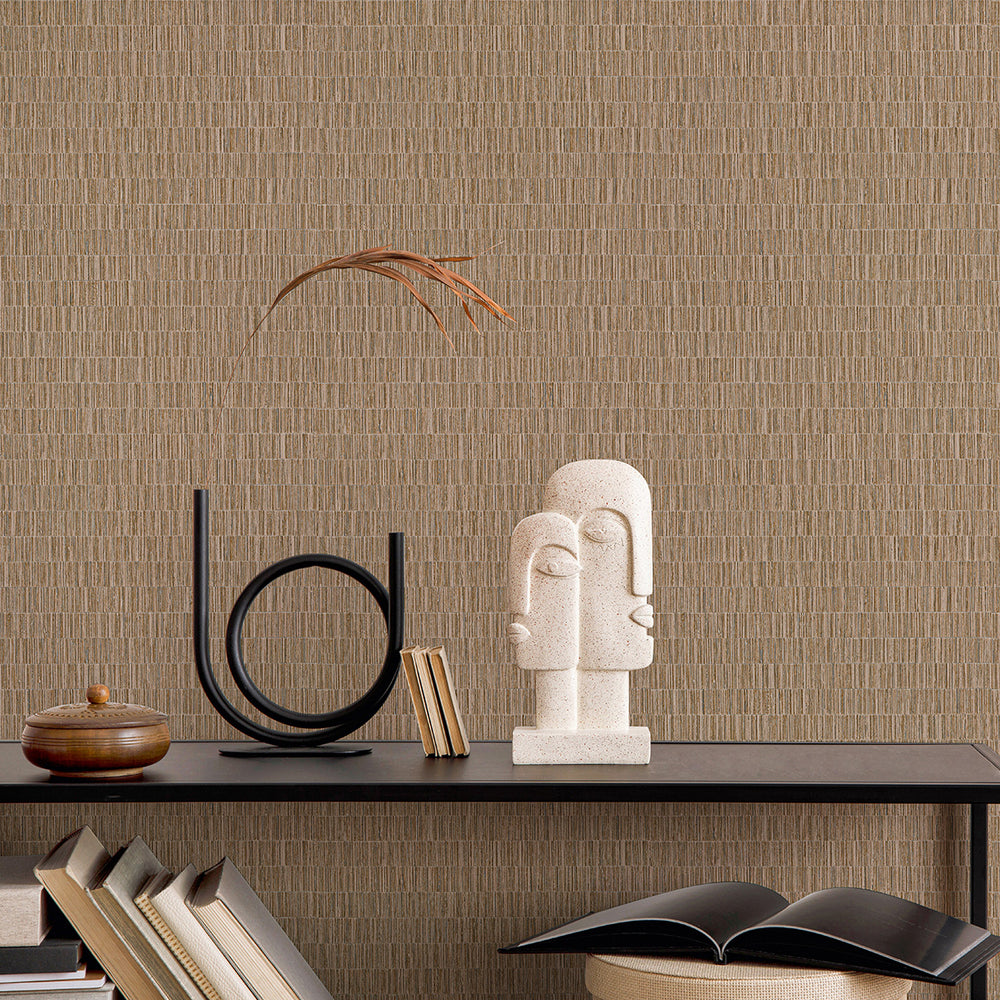 Винилов високоустойчив Тапет Рогозка Червенокафяво Timber