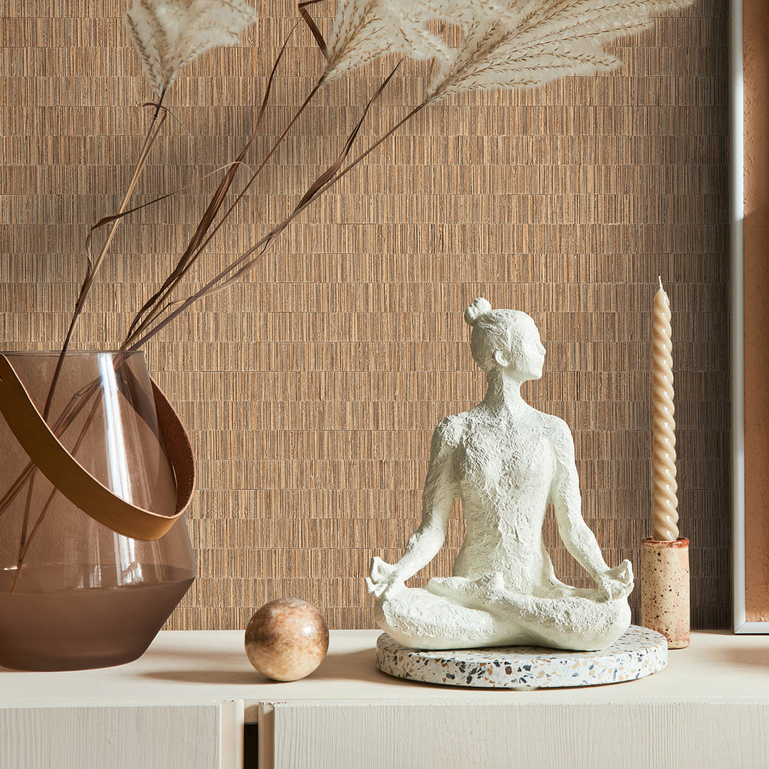 Винилов високоустойчив Тапет Рогозка Червенокафяво Timber