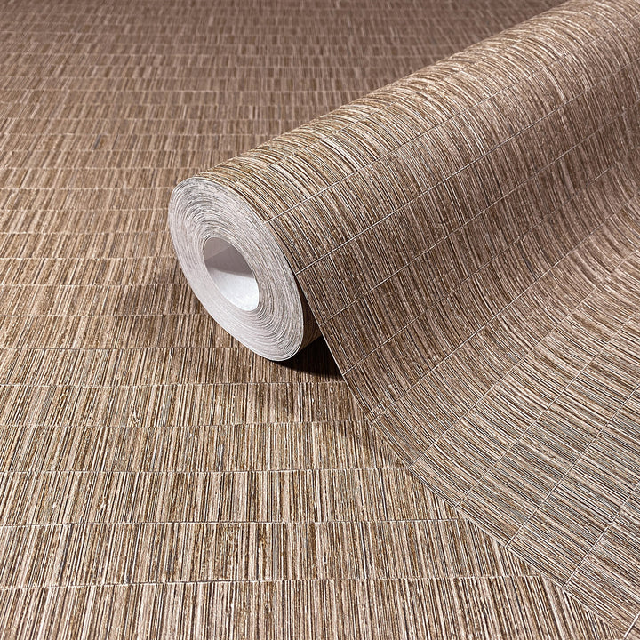 Винилов високоустойчив Тапет Рогозка Червенокафяво Timber