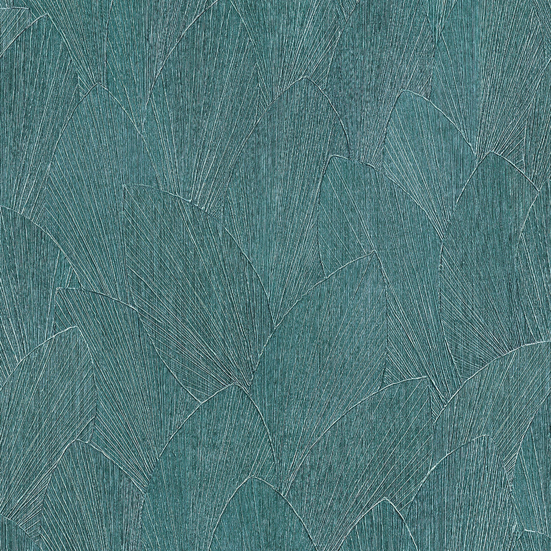 Винилов високоустойчив Тапет Релефни листа Тюркоазено Timber
