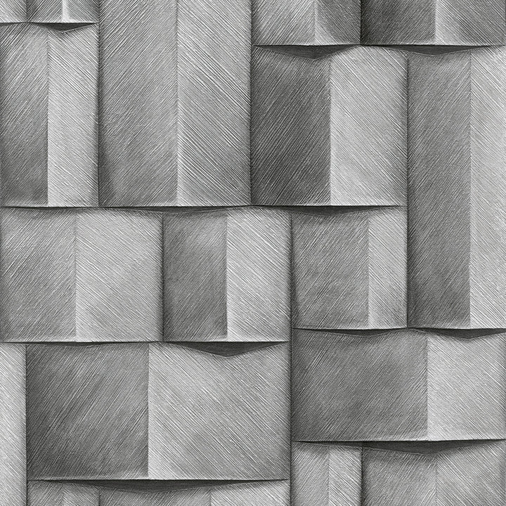 Винилов високоустойчив Тапет 3D Дървено пано Сиво Timber