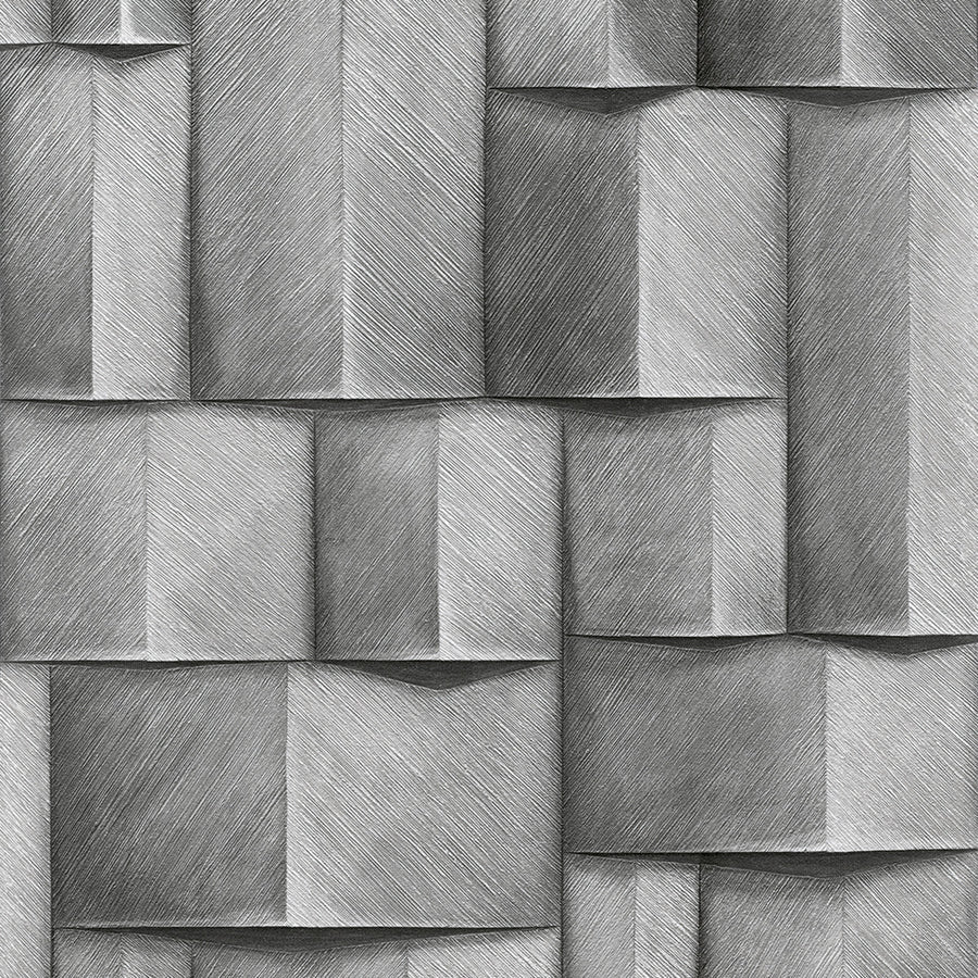 Винилов високоустойчив Тапет 3D Дървено пано Сиво Timber