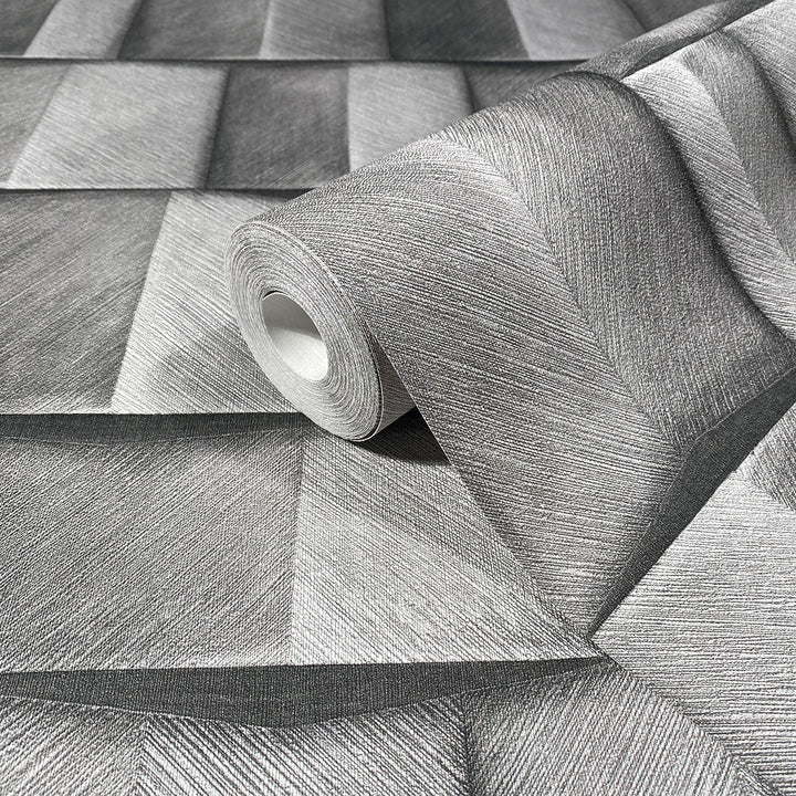 Винилов високоустойчив Тапет 3D Дървено пано Сиво Timber