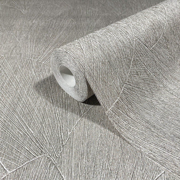 Винилов високоустойчив Тапет Релефни листа Бежово сиво Timber