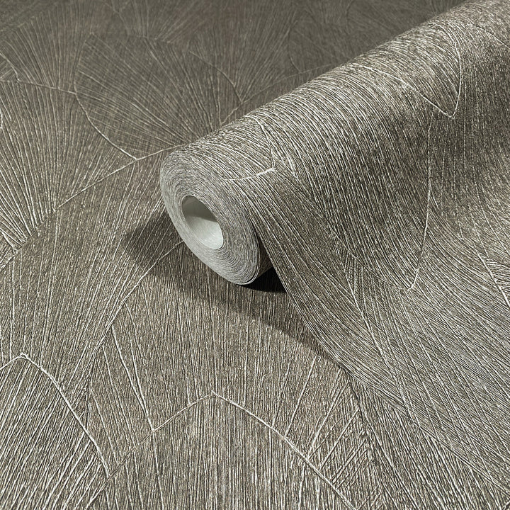 Винилов високоустойчив Тапет Релефни листа Сиво бежово Timber