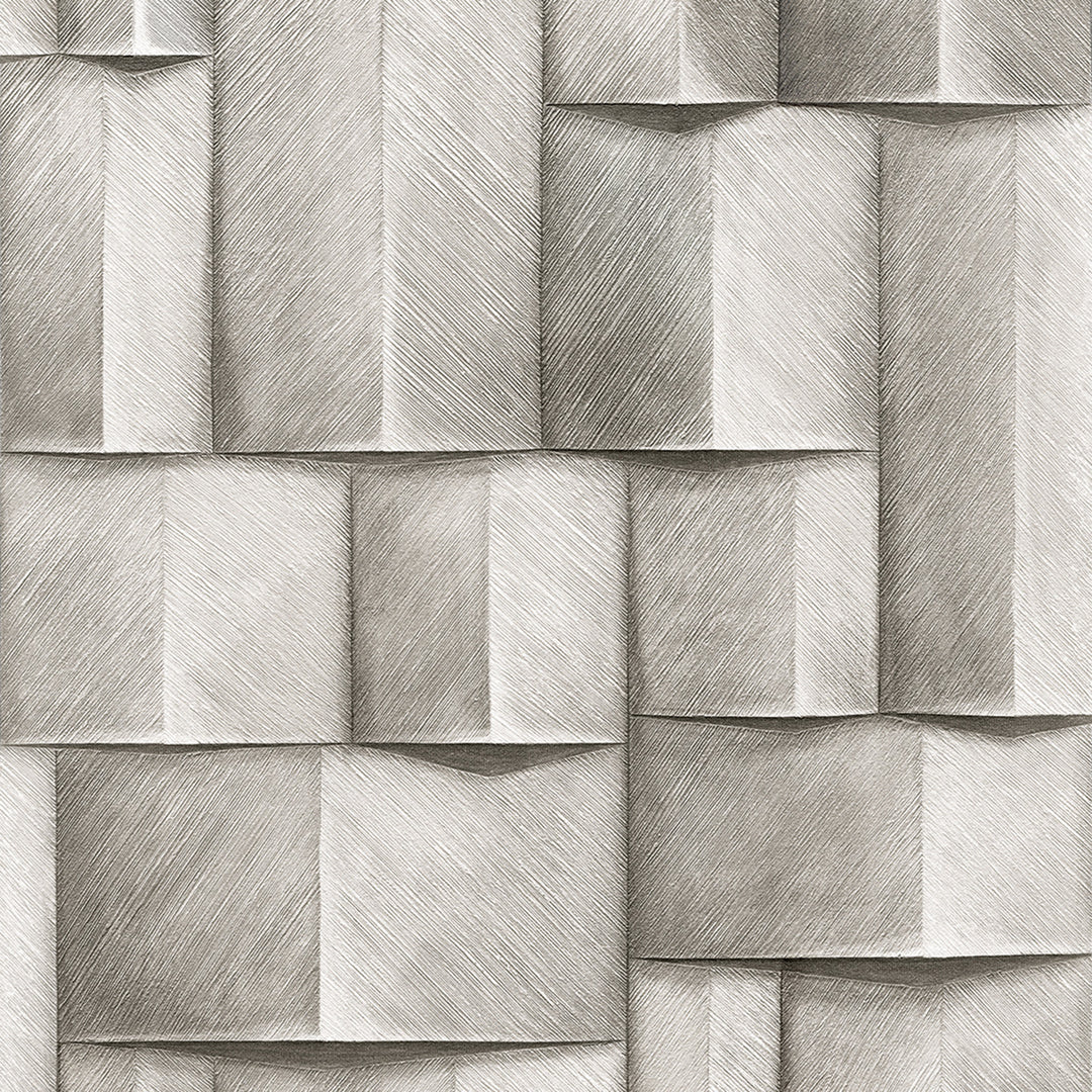 Винилов високоустойчив Тапет 3D Дървено пано Бежово сиво Timber