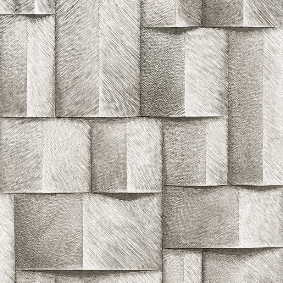 Винилов високоустойчив Тапет 3D Дървено пано Бежово сиво Timber