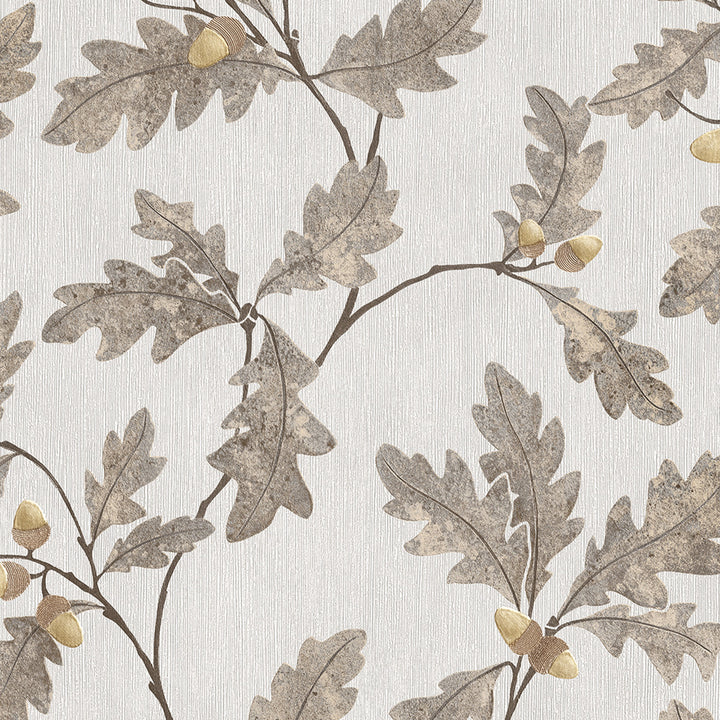 Винилов високоустойчив Тапет Дъбови листа Жълтокафяво Timber